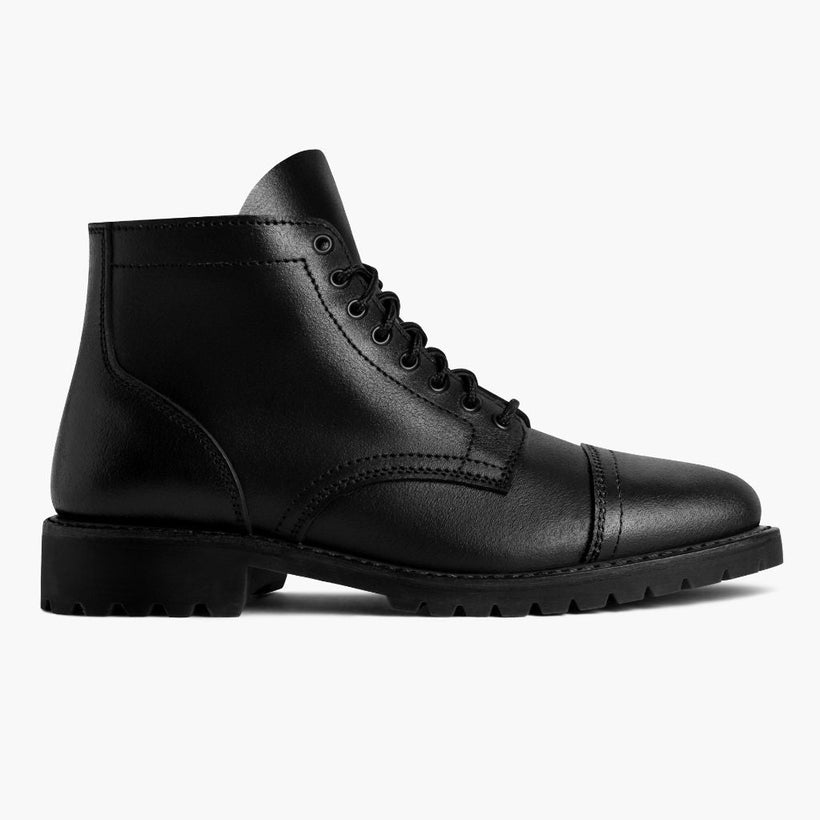 Vanguard Svart Waxed Roughout Leather Boots för Herr