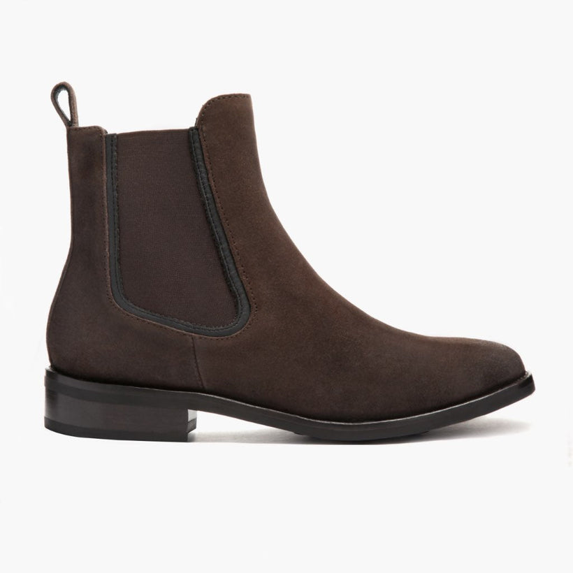 Duchess Dark Brun Suede Leather Boots för Dam