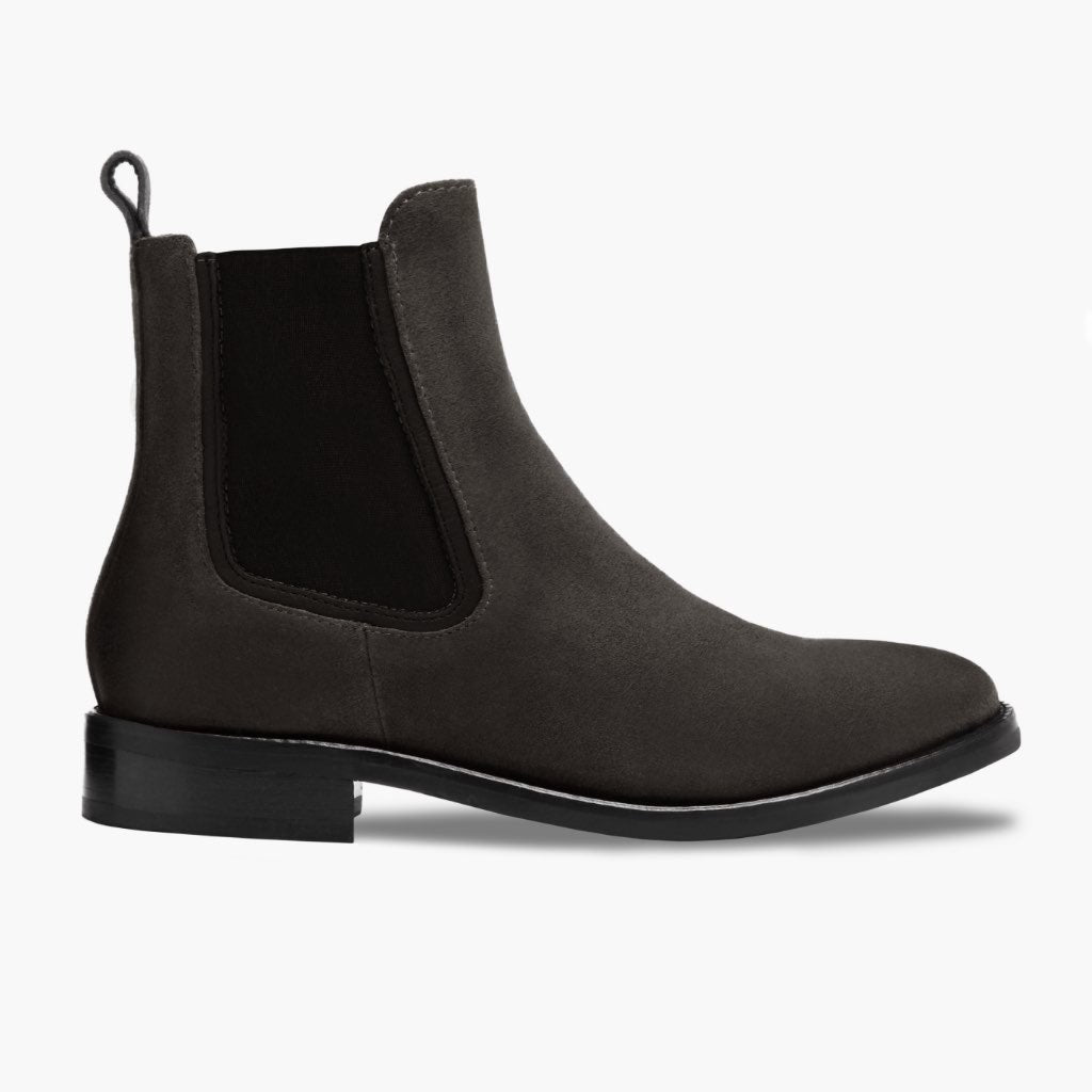 Duchess Shadow Grey Läderkängor för Dam in Grey Full-Grain Leather - Sidovy | Handla online