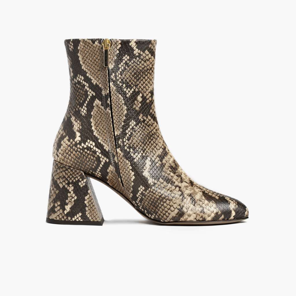 Heartbreaker Snake Print Läderkängor för Dam - Förstärkt hälkappa och precisa dubbla sömmar