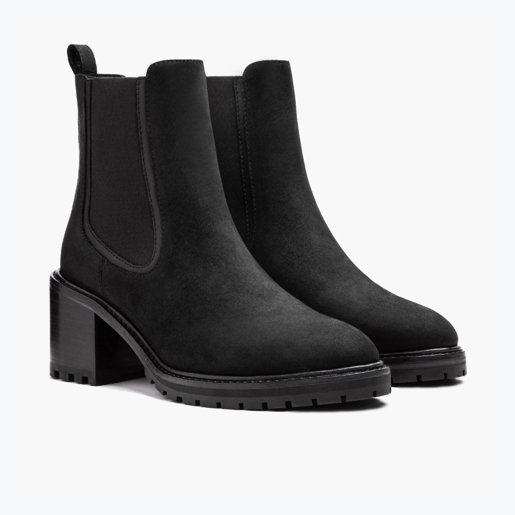 Black Full-Grain leather Boots - Ritsrandsydd Goodyear-konstruktion och tåhätta