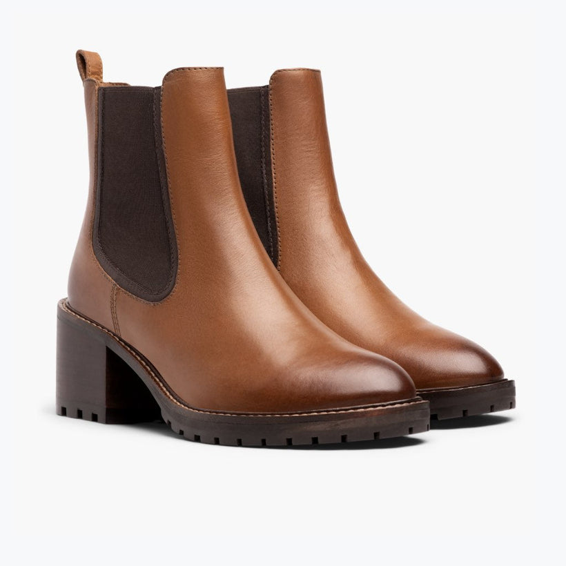 Knockout Toffee Leather Boots för Dam