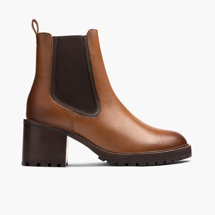 Knockout Toffee Leather Boots för Dam