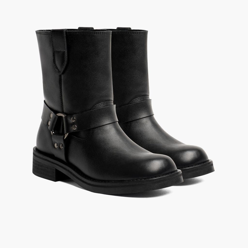 Outlaw Svart Leather Boots för Dam