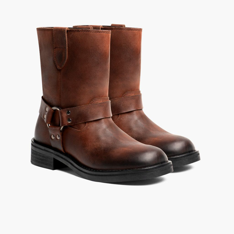 Outlaw Rust Brun Leather Boots för Dam