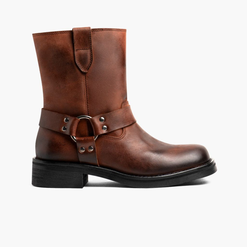 Outlaw Rust Brun Leather Boots för Dam