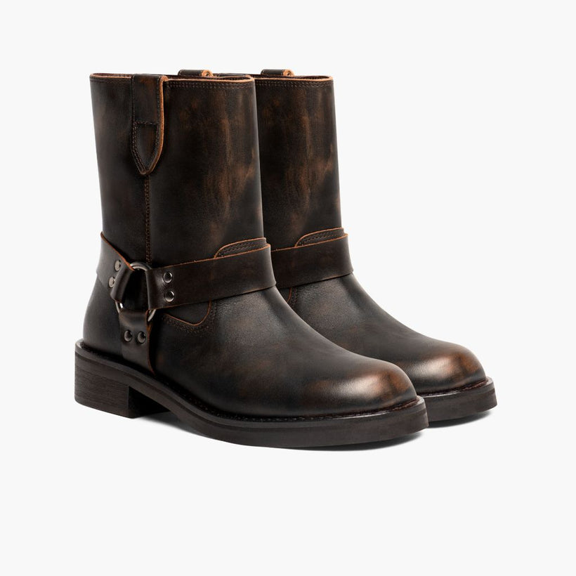 Outlaw Vintage Brun Leather Boots för Dam