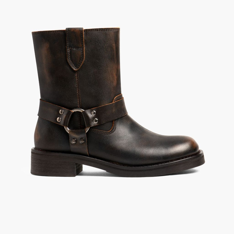 Outlaw Vintage Brun Leather Boots för Dam