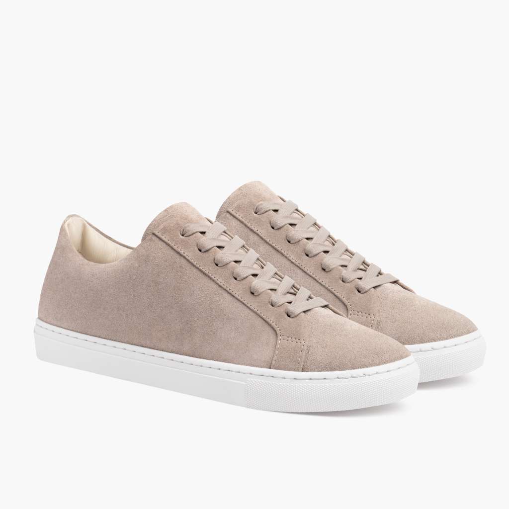 Premier Low Top Latte Lädersneakers för Dam in Classic Full-Grain Leather - Sidovy | Handla online