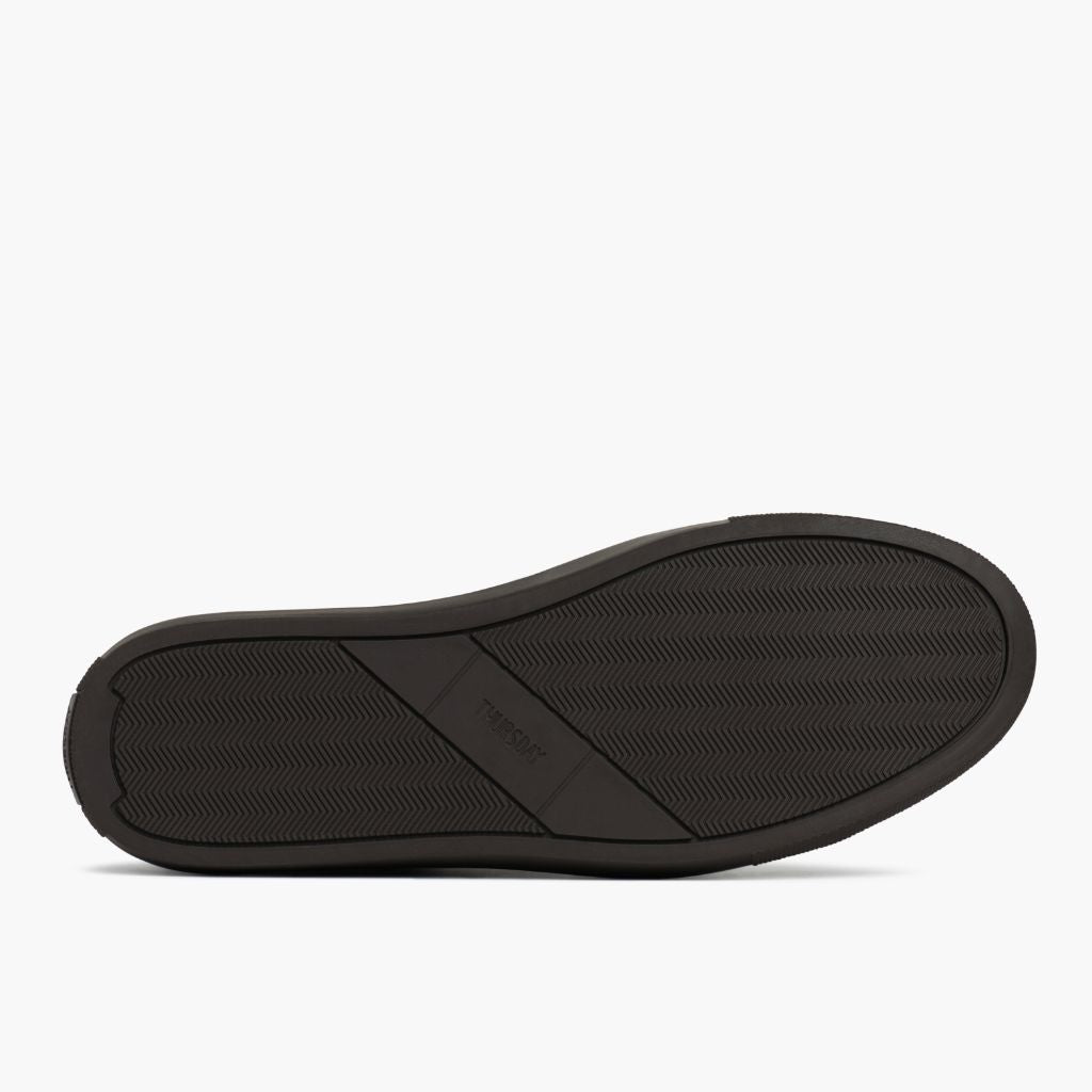 High-Traction Rubber Outsole & Lug Tread Pattern on Premier Low Top Tobacco Lädersneakers för Dam