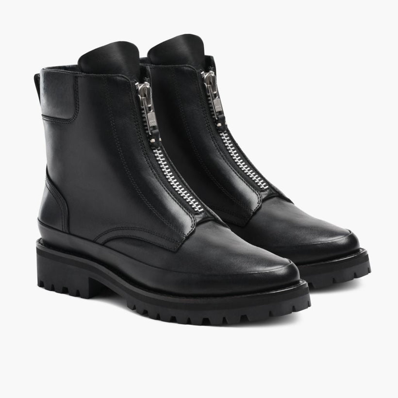 Ryder Svart Leather Boots för Dam
