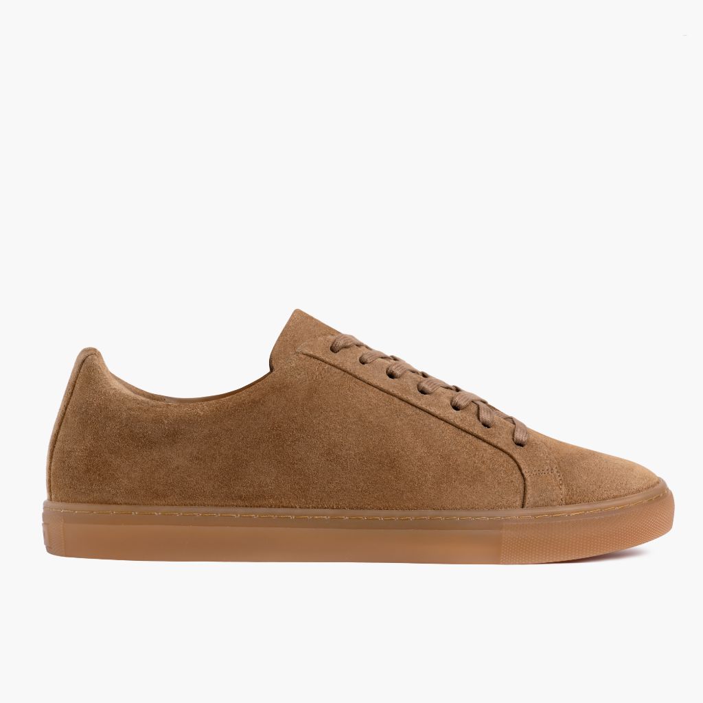 Camel Full-Grain leather Sneakers - Ritsrandsydd Goodyear-konstruktion och tåhätta
