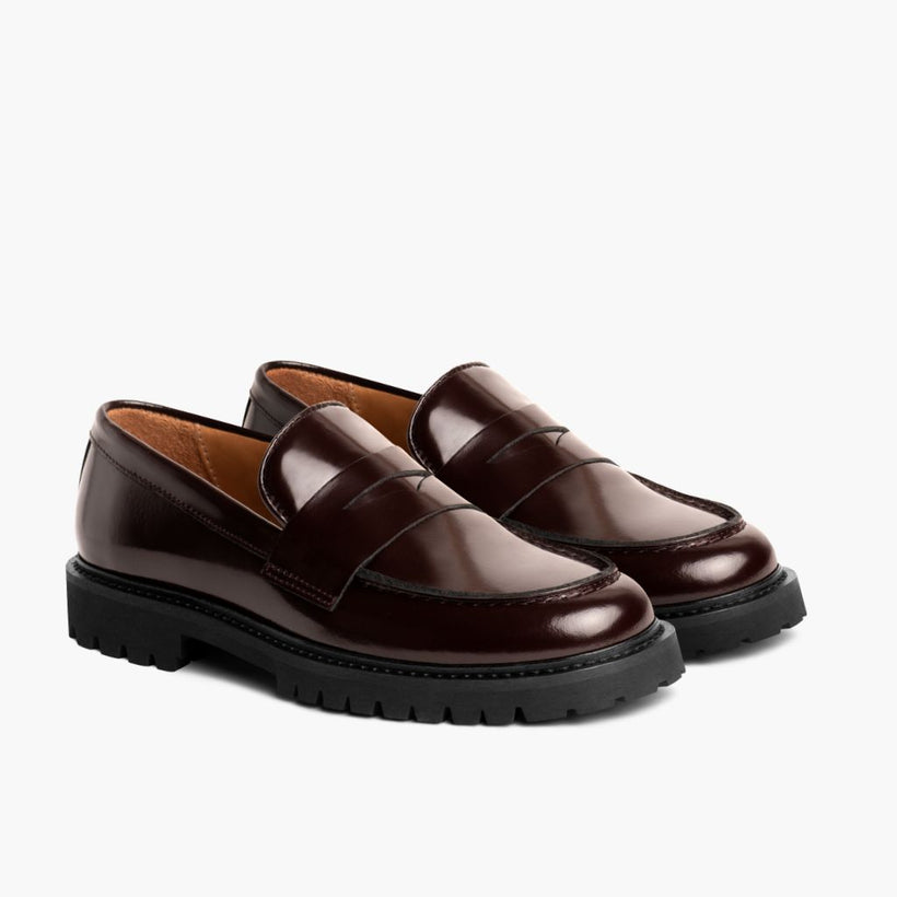 Penny Burgundy Leather Boots för Dam