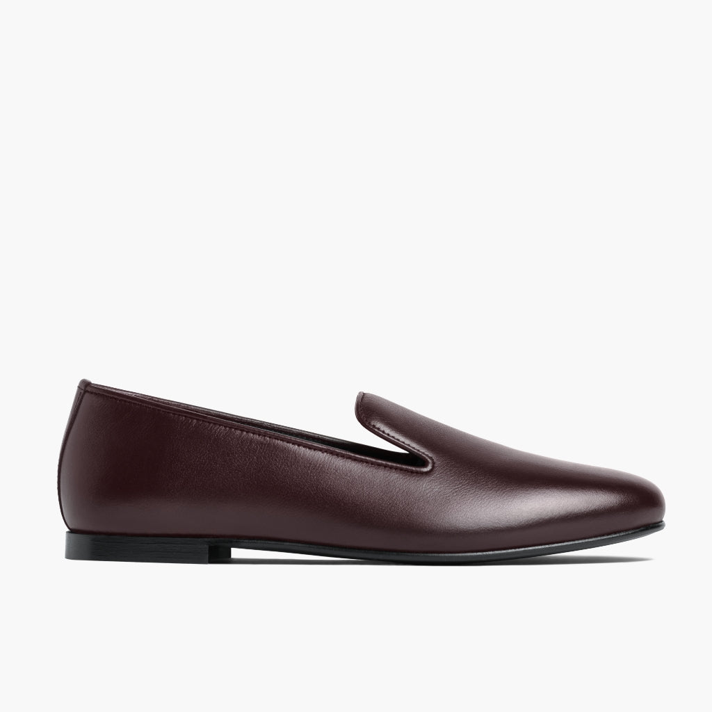 Burgundy Full-Grain leather Boots - Ritsrandsydd Goodyear-konstruktion och tåhätta