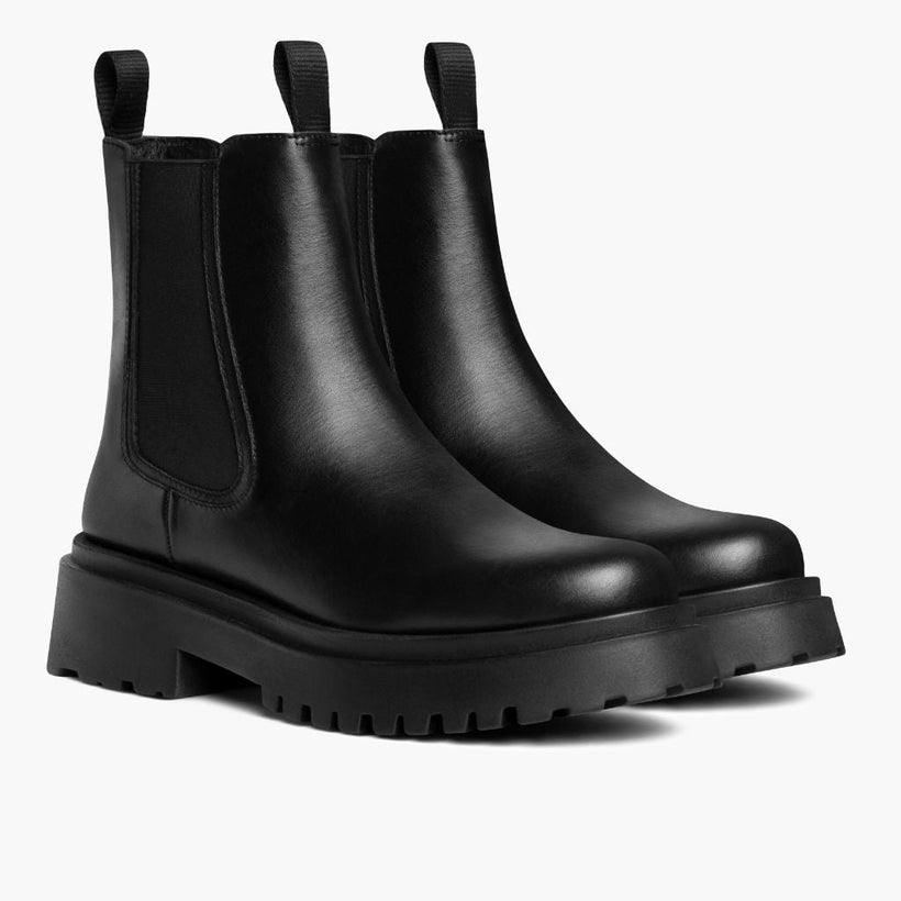 Legend Platform Svart Leather Boots för Dam