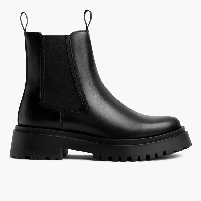 Legend Platform Svart Leather Boots för Dam