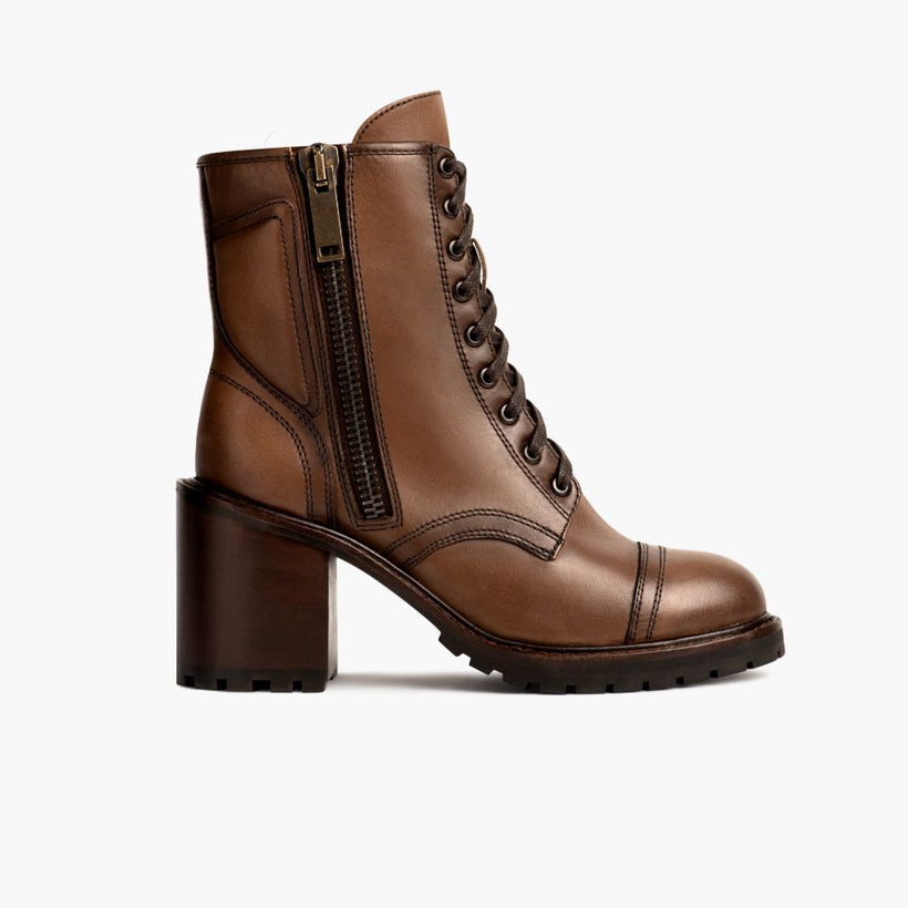 Rebel Amber Wheat Leather Boots för Dam