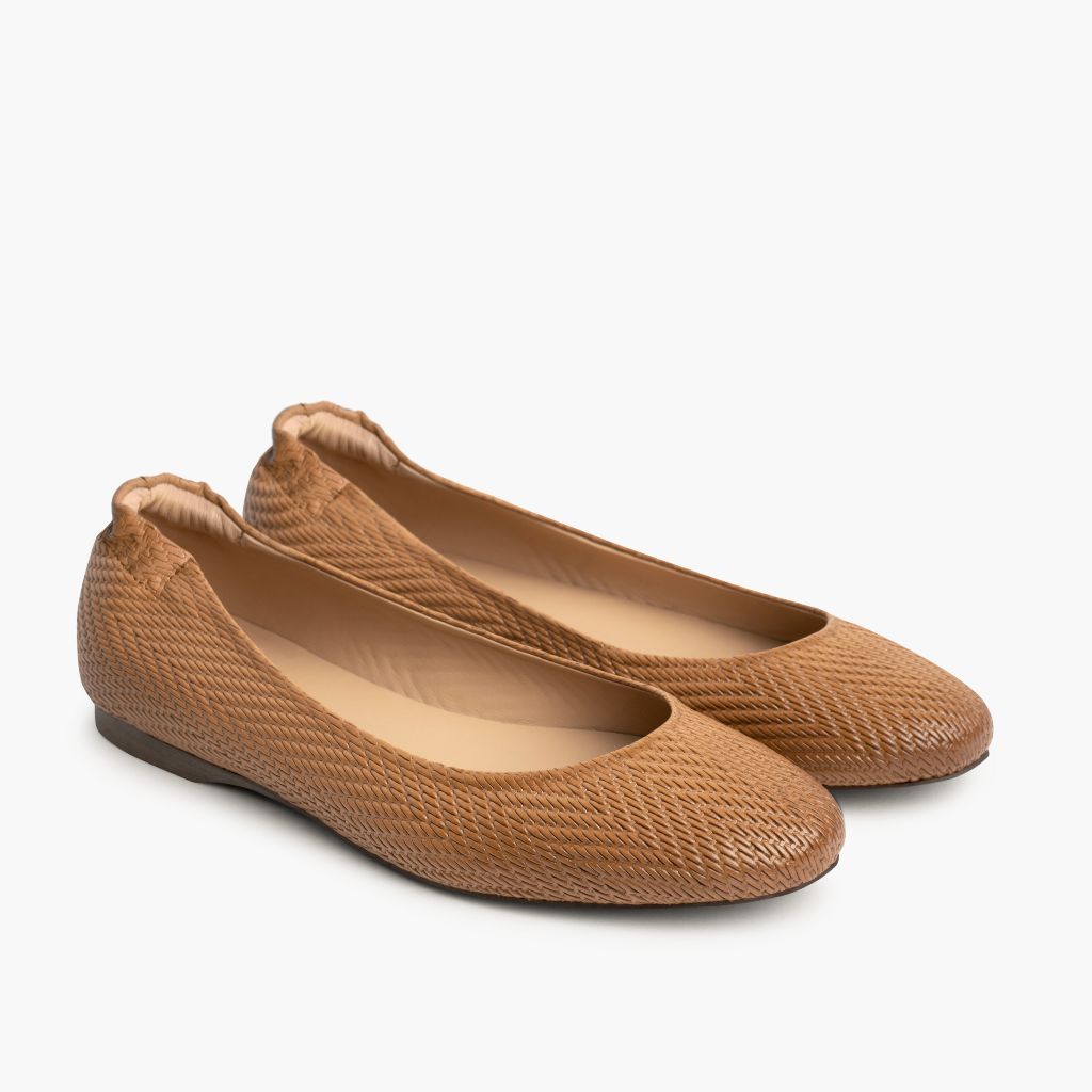 Scrunch Ljusbrun Embossed Läderkängor för Dam in Tan Full-Grain Leather - Sidovy | Handla online