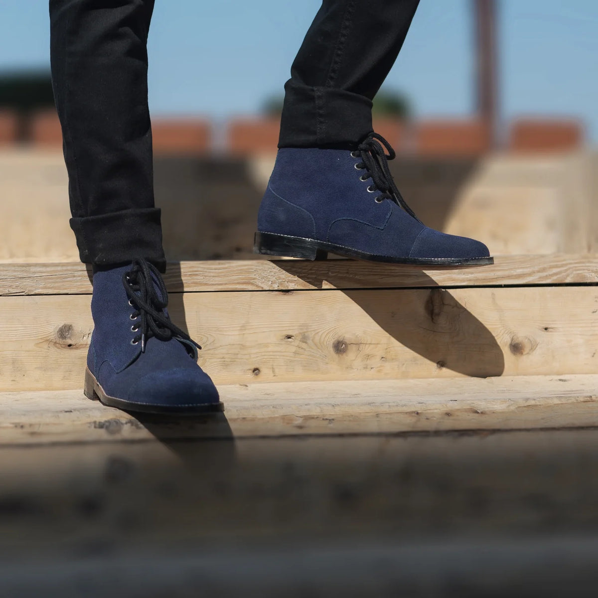 Orlaven Knight Derby Midnight Blå Suede Läderkängor för Herr footwear image 10