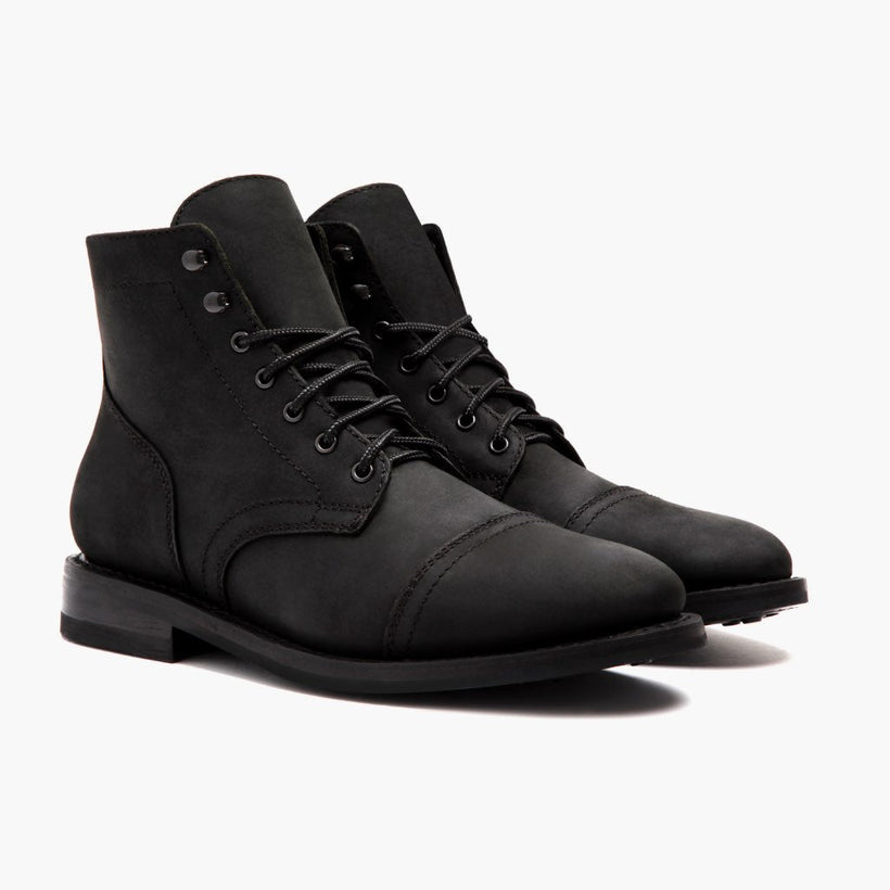 Captain Svart Matte Leather Boots för Herr
