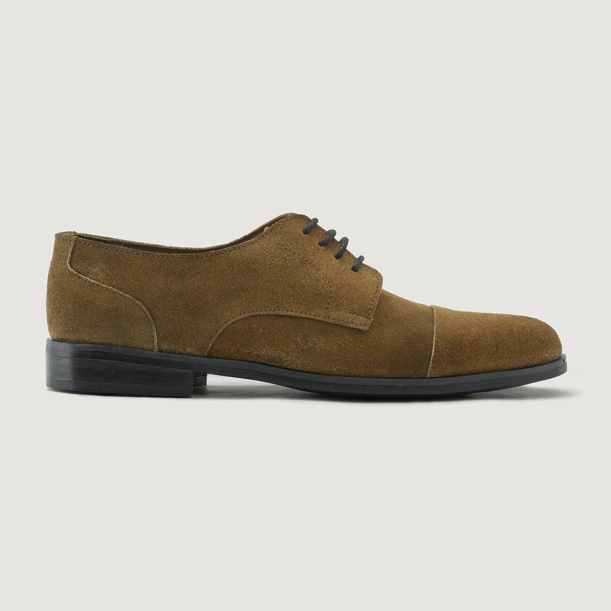 Brown Goatskin Suede Leather Shoes - Ritsrandsydd Goodyear-konstruktion och tåhätta