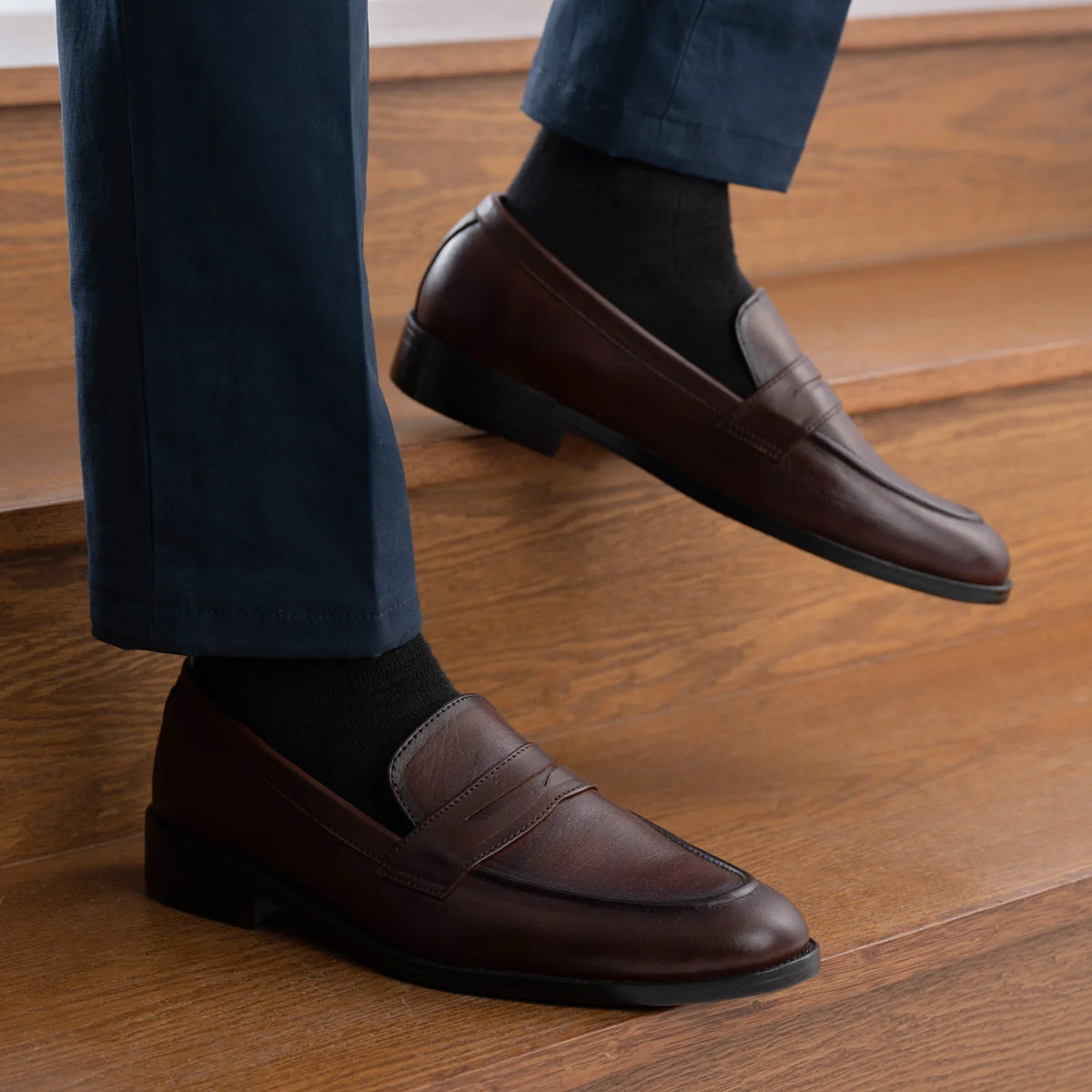 Orlaven Baxton Burnished Brun Läderloafers för Herr footwear image 9