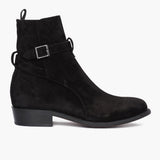 Black Full-Grain leather Boots - Goodyear Welt Construction & Front Toe Box Detail