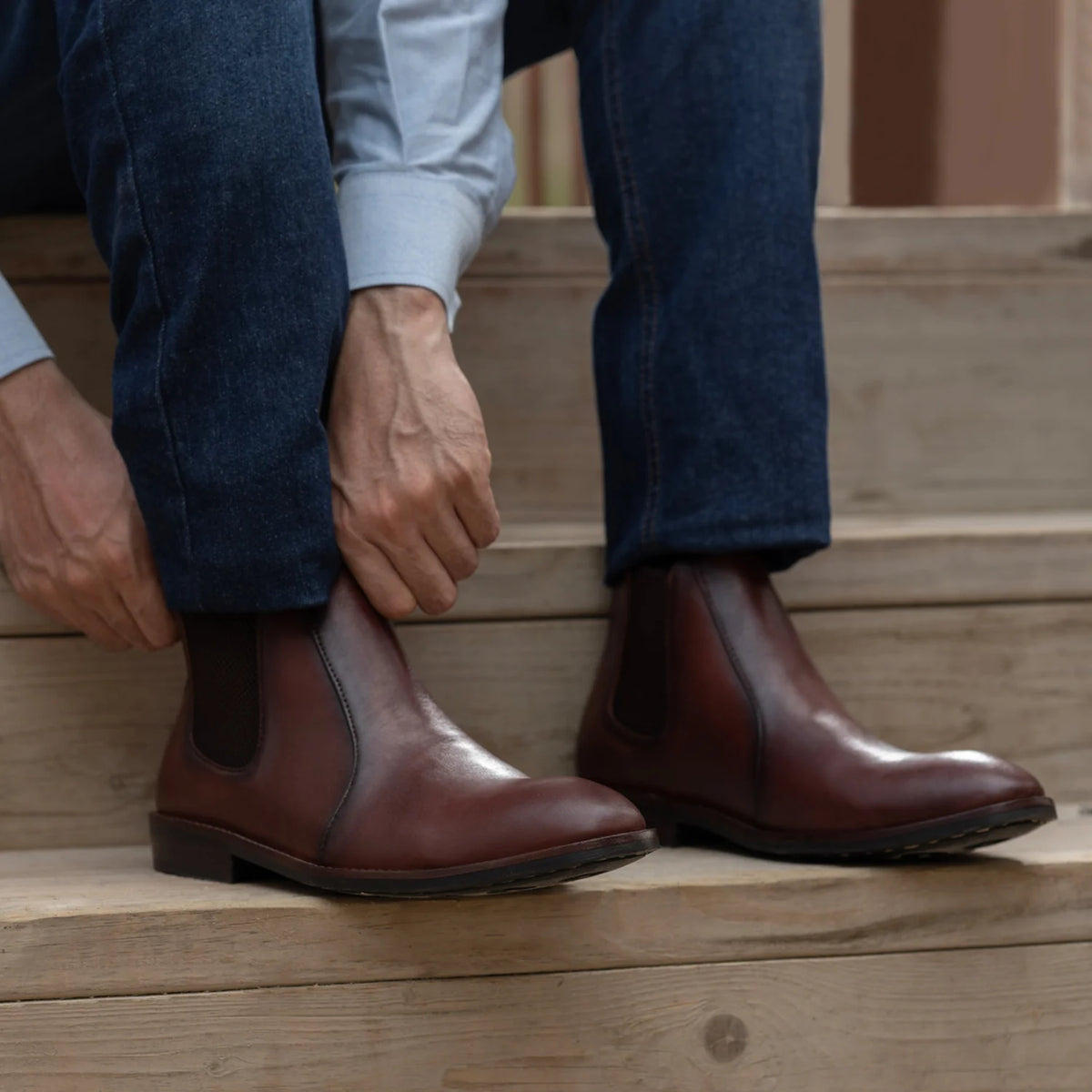 Orlaven Clarkson Chelsea Brun Burnished Läderkängor - StudGuard för Herr footwear image 10