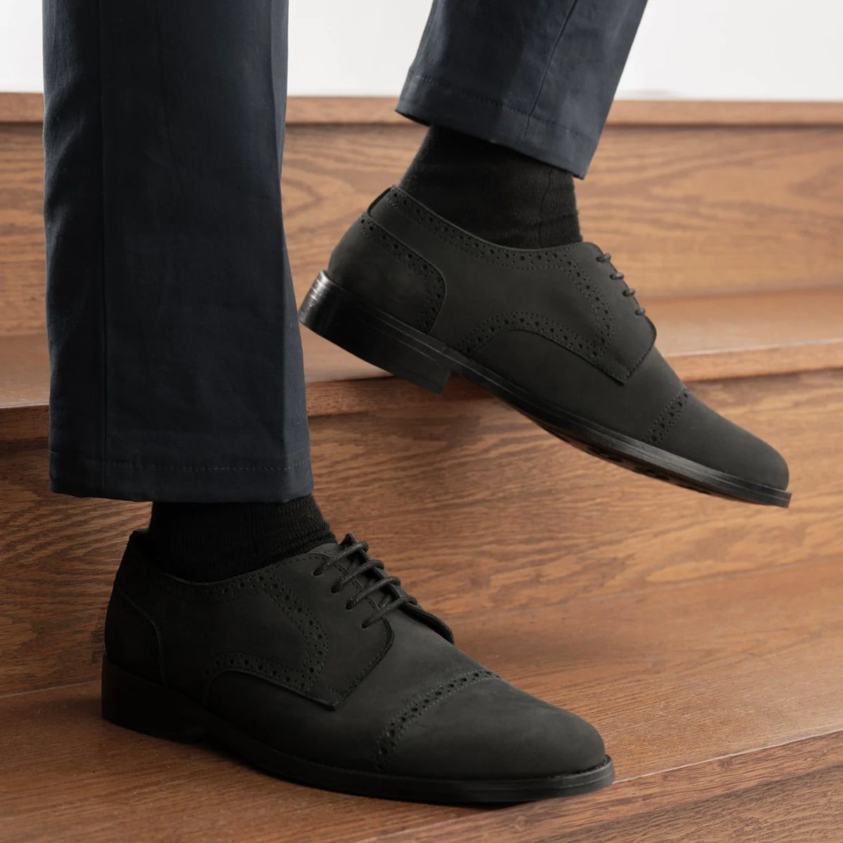 Orlaven Dirk Brogues Derby Matte Svart Nubuck Läderskor - StudGuard för Herr footwear image 9