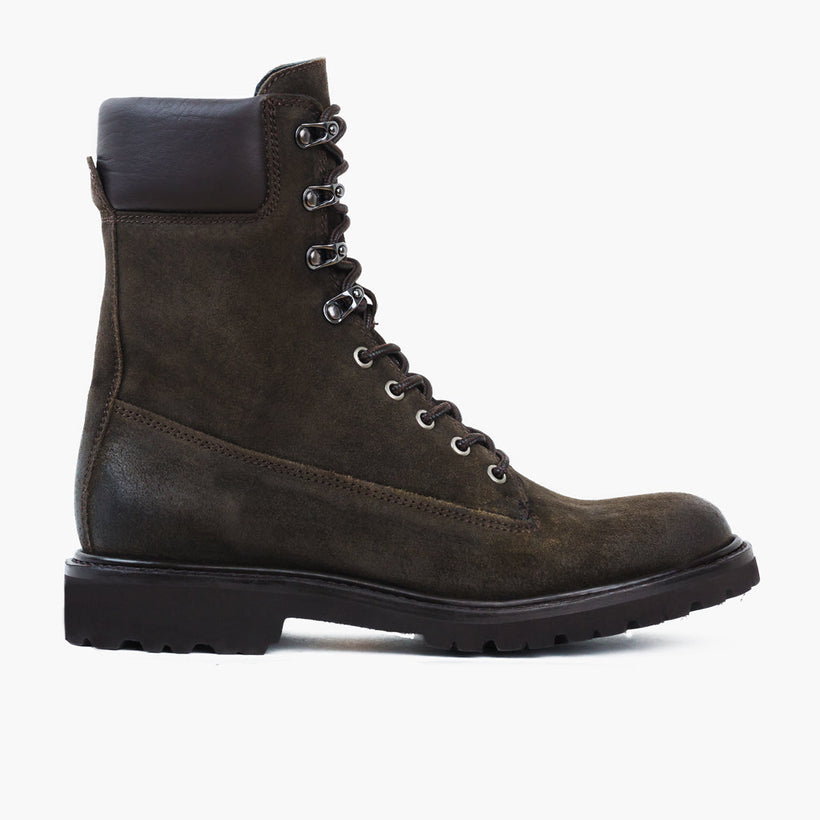 Explorer Dark Olive Suede Leather Boots för Herr