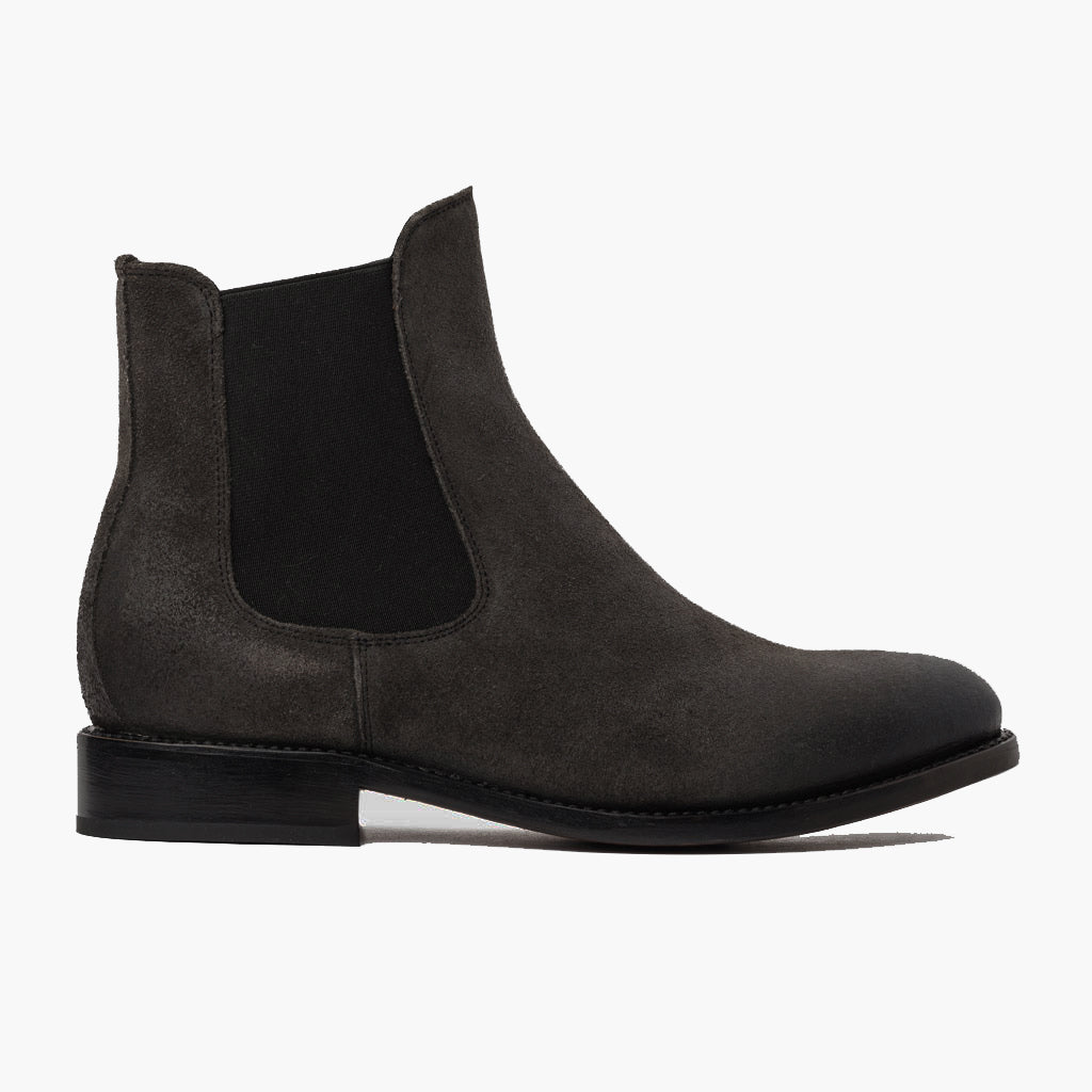 Grey Full-Grain leather Boots - Ritsrandsydd Goodyear-konstruktion och tåhätta