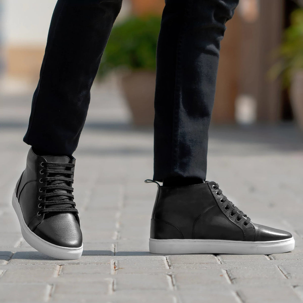 Orlaven Marty High Top Svart Lädersneakers för Herr footwear image 9