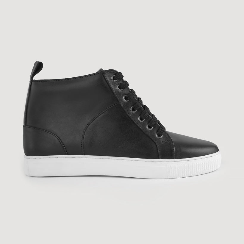 Marty High Top Svart Lädersneakers för Herr