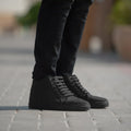 Marty High Top Svart Nubuck Lädersneakers för Herr