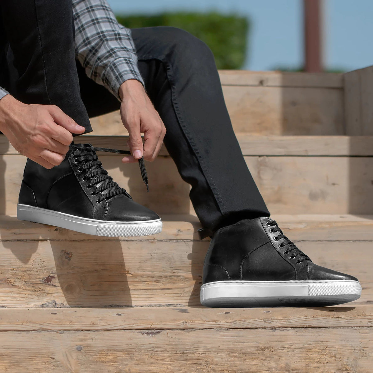 Orlaven Marty High Top Svart Lädersneakers för Herr footwear image 10