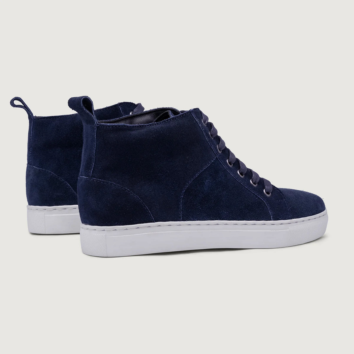 Marty High Top Blå Suede Lädersneakers för Herr For Men - Förstärkt hälkappa och precisa dubbla sömmar
