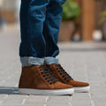 Marty High Top Brun Suede Lädersneakers för Herr