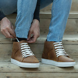 Orlaven Marty High Top Burnt Copper Pullup Leather Sneakers footwear image 10