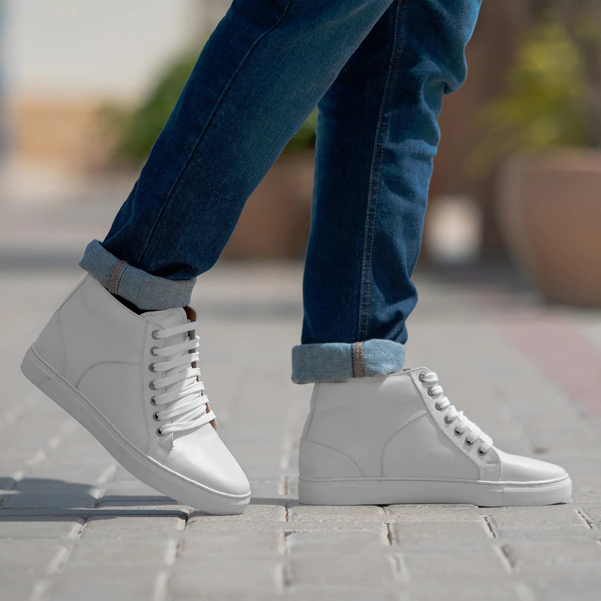 Orlaven Marty High Top White Lädersneakers för Herr footwear image 9