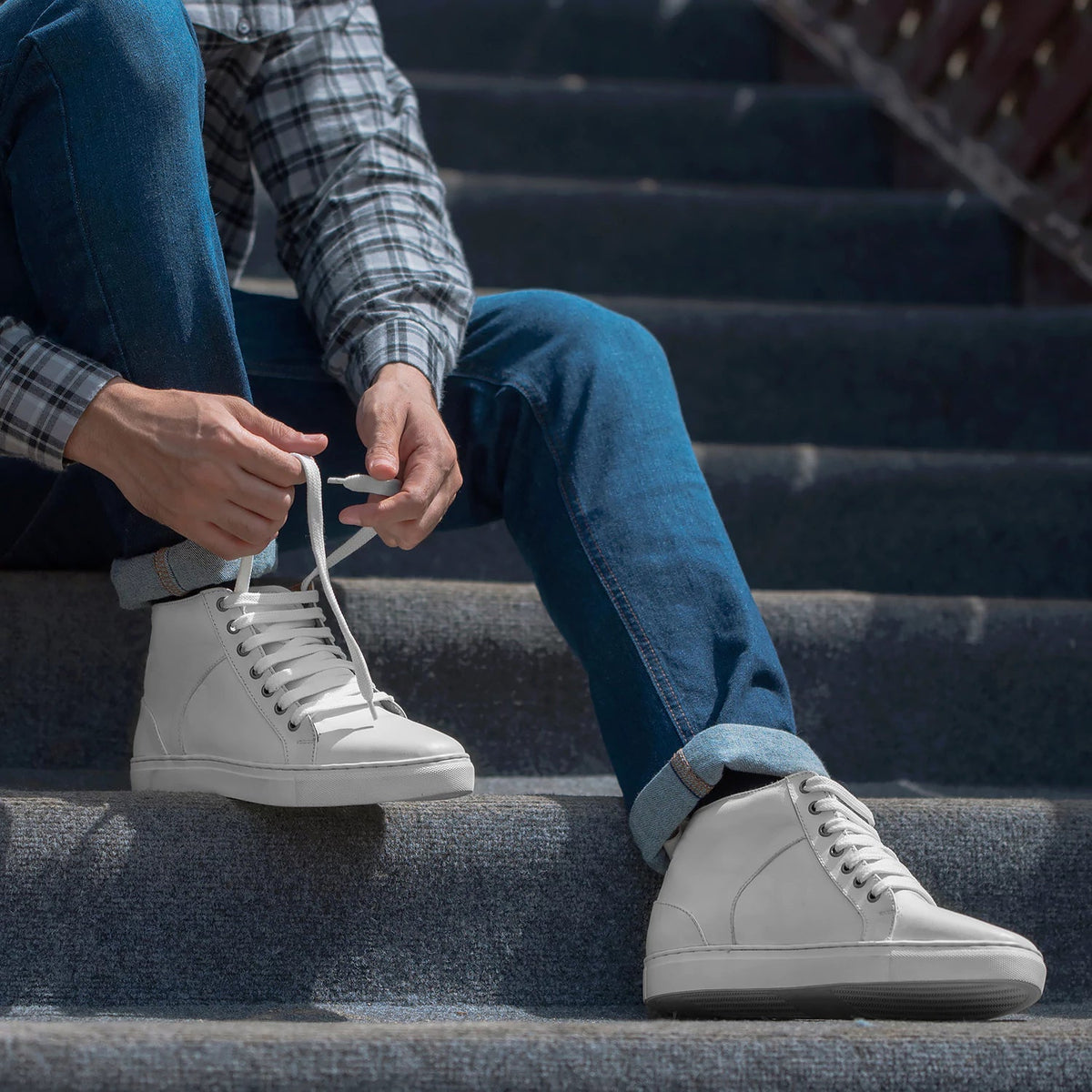 Orlaven Marty High Top White Lädersneakers för Herr footwear image 10