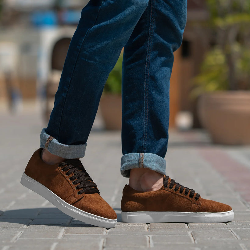 Murphy Low Top Brun Suede Lädersneakers för Herr