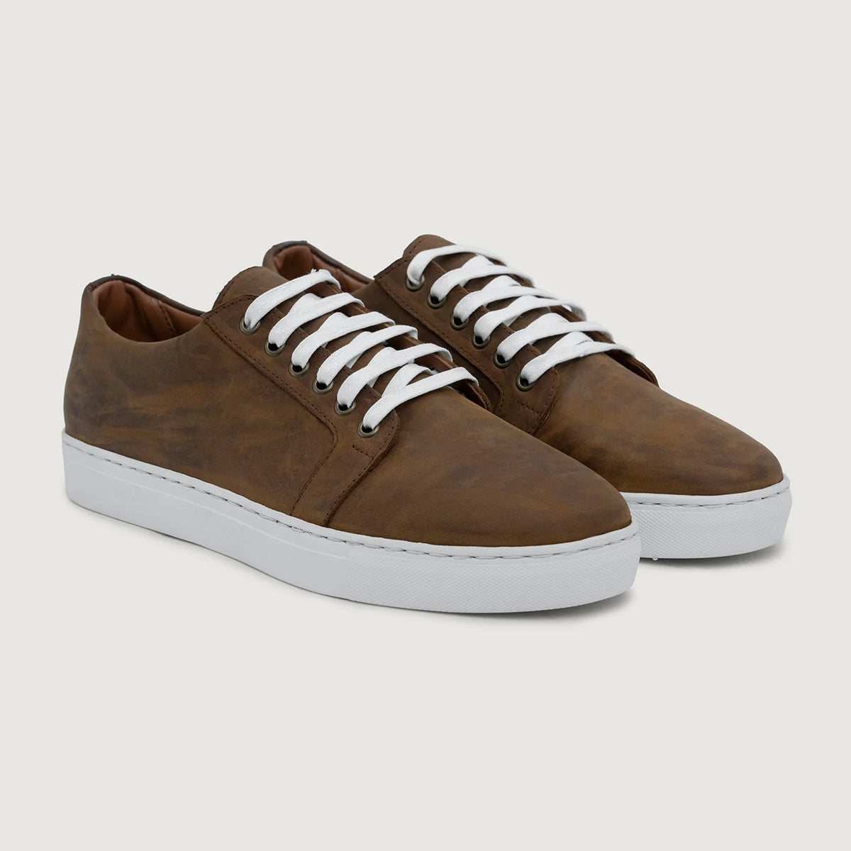 Murphy Low Top Burnt Copper Pullup Lädersneakers för Herr For Men in Burnt Copper Full-Grain Leather - Sidovy | Handla online
