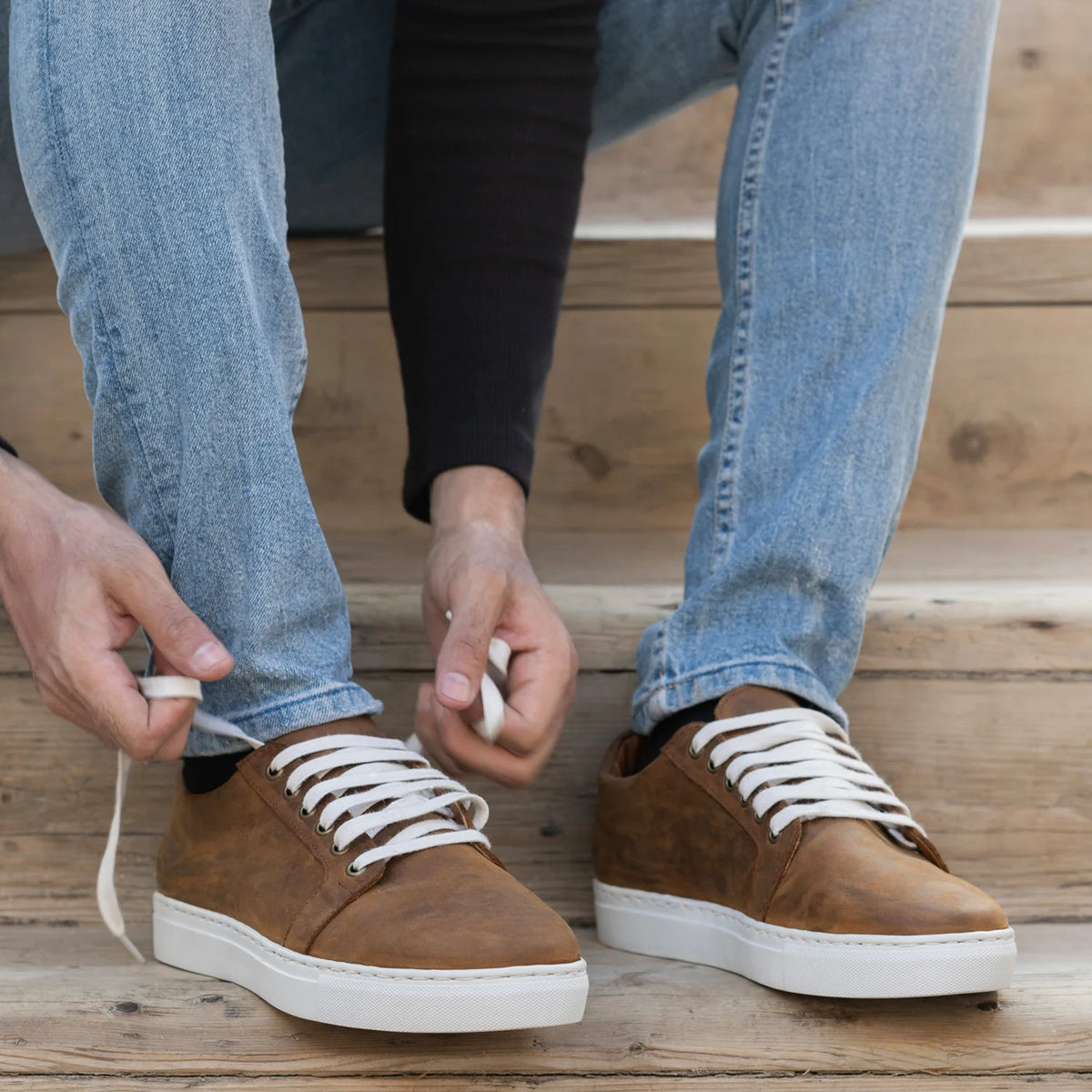 Orlaven Murphy Low Top Burnt Copper Pullup Lädersneakers för Herr footwear image 10
