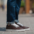 Murphy Low Top Kastanjebrun Lädersneakers för Herr