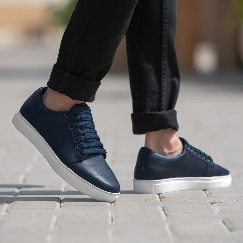 Murphy Low Top Midnight Blå Lädersneakers för Herr