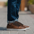 Murphy Low Top Ljusbrun Lädersneakers för Herr