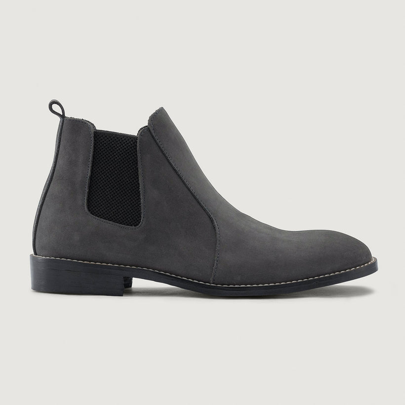 Clarkson Chelsea Grey Nubuck Leather Boots - StudGuard för Herr