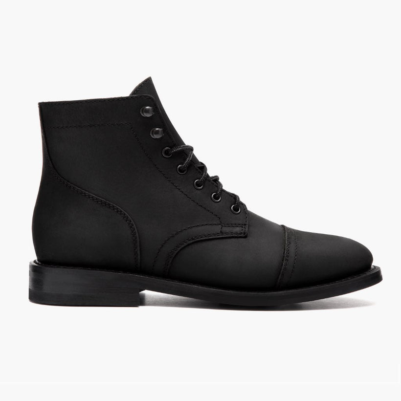 Captain Svart Matte Leather Boots för Herr
