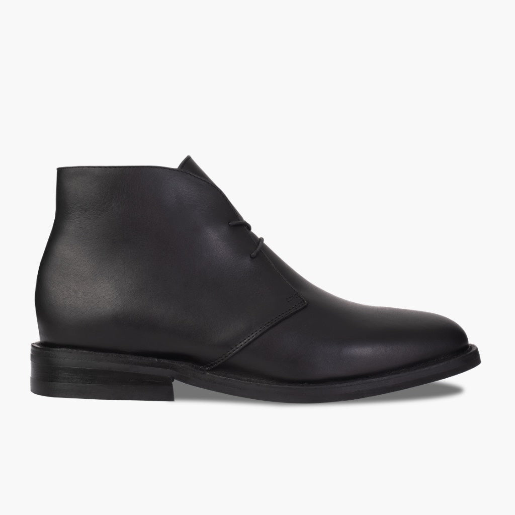 Black Full-Grain leather Boots - Ritsrandsydd Goodyear-konstruktion och tåhätta