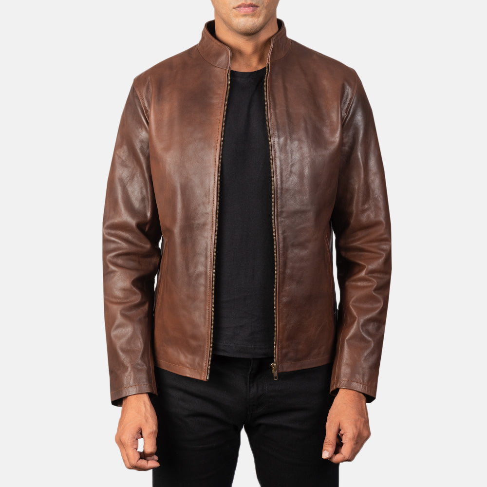 Alex Bikerjacka i Läder för Herr – alternate product view 1